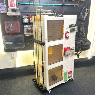 多功能渔具展架柜鱼竿展示架收纳B摆放路亚杆洞洞板钓鱼装备用品