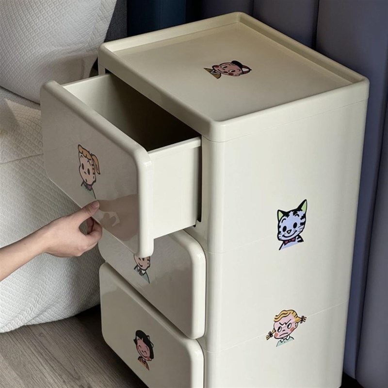 原田治抽屉柜多层收纳柜可移动带轮床头柜可抽拉置物架储物五斗柜