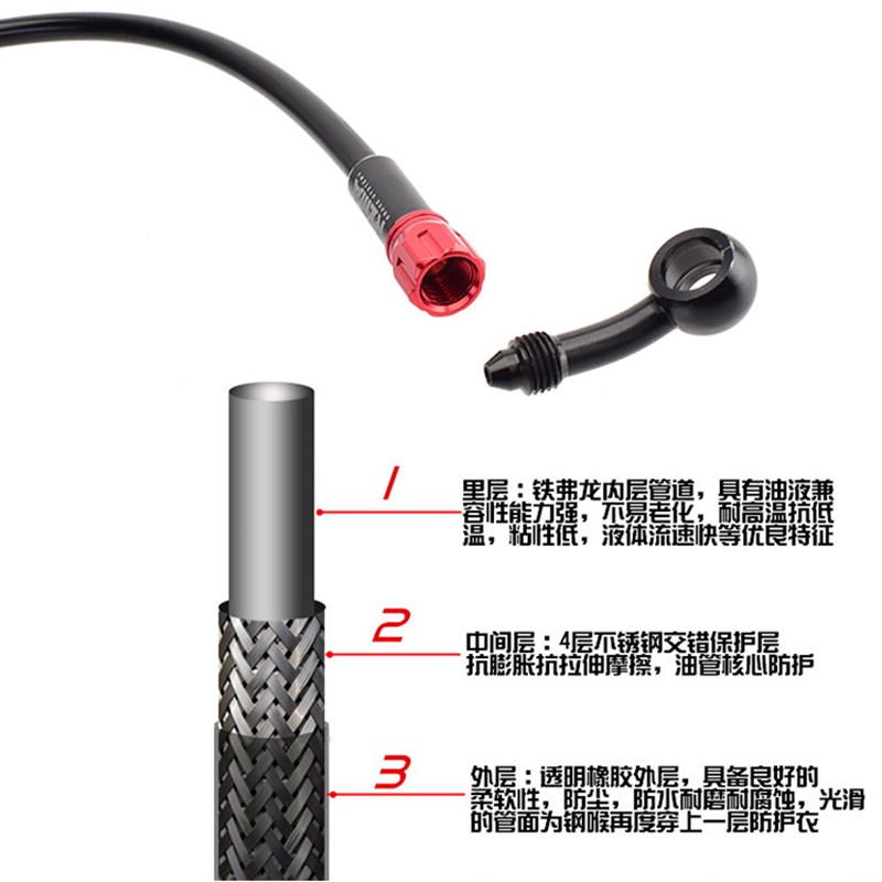 瑞祖玛碟刹通用配件小牛NXT N1S九号Mz/猎户座钢喉刹车铁氟龙油管