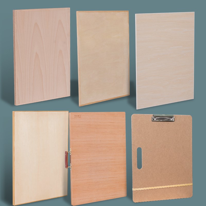 木制手提画板便携素描美术绘画板椴木双面写生2/0/8/4/全开四开画