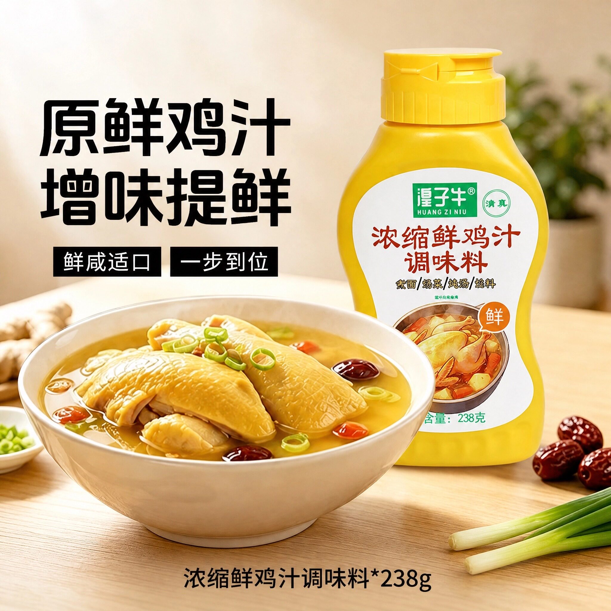 湟子牛清真浓缩鸡汁调味料提鲜增味煮面煲汤炖煮拌馅调味鸡汁238g