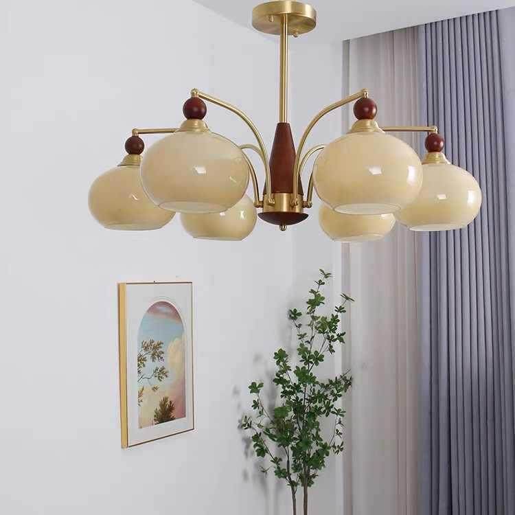 202胡5中古奶风卧室客厅吊灯日式桃木复古创意柿子玻餐油厅94278,家装灯饰光源,智能吊灯,淘宝优惠券,粉丝福利购,淘宝优惠卷