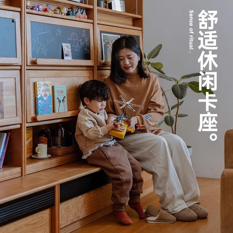 春藤书柜樱桃木整VYH墙一组合卡座墙书去柜体客厅实木落地满书柜