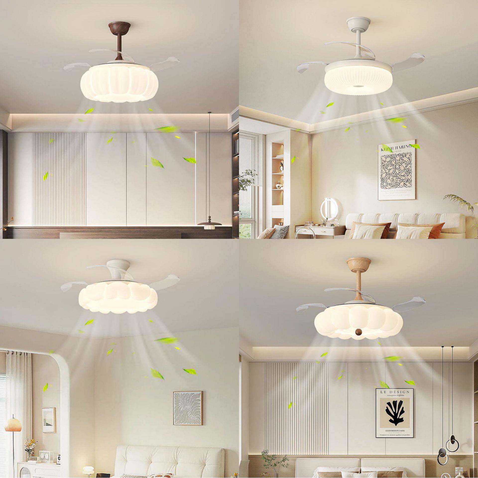 约风扇灯中701卧客室灯厅古风奶油风护眼餐厅儿童简房家用新款吊