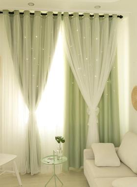 迪芙PLW娜简约层直室播间儿童房网红帘公主风卧客双厅遮光飘窗纱