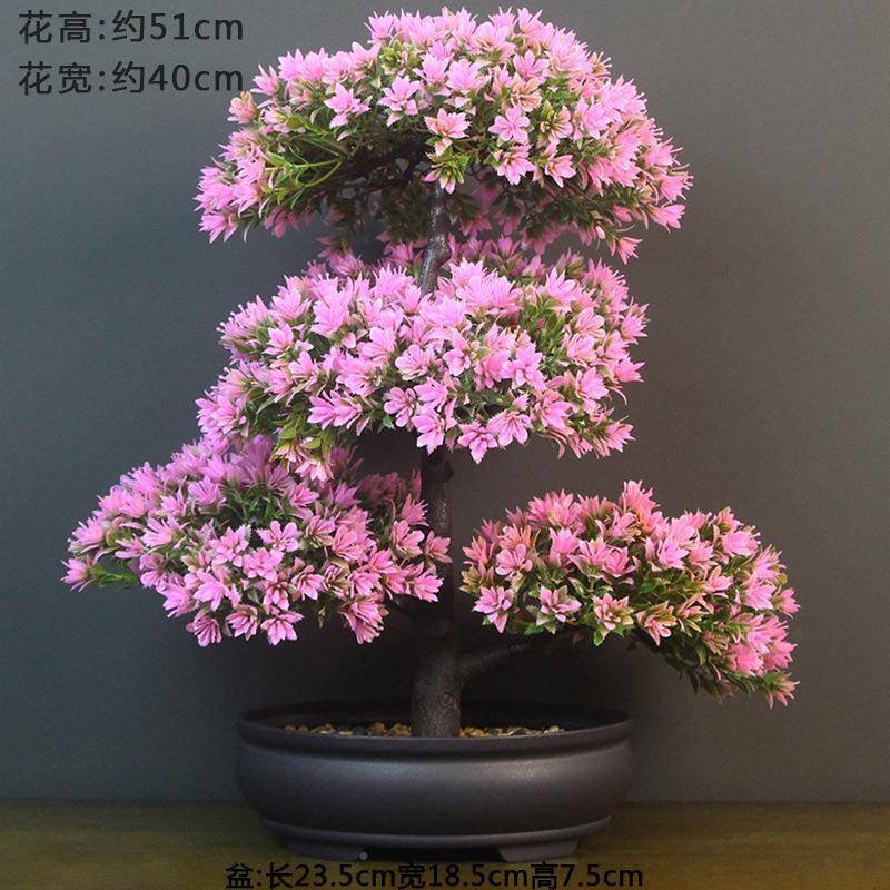 仿厂家直供真植花客厅新假款盆景塑料花电盆视柜酒柜装饰花摆迎客