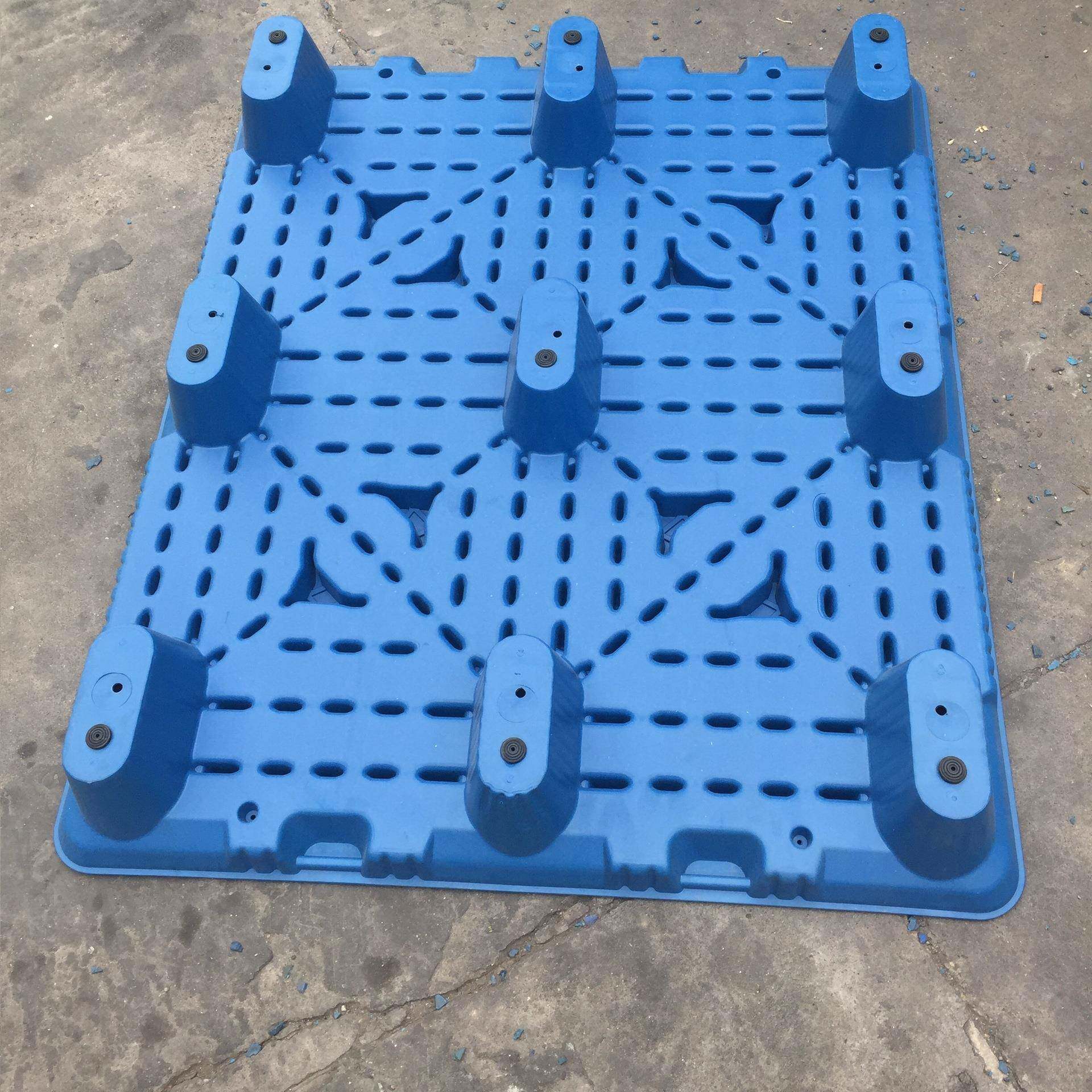 塑料托盘1.2工*1米吹塑九结构好承载高流加BJE脚厚卡板物仓储厂通