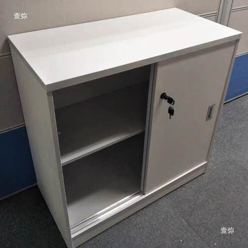 件柜矮柜资办公室料储KRJ物柜移门锁木质落地带收纳柜隔断文柜