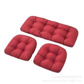 花加户KNU外藤防水防晒亚马逊爆款 家居园垫厚椅坐垫庭院坐垫三件