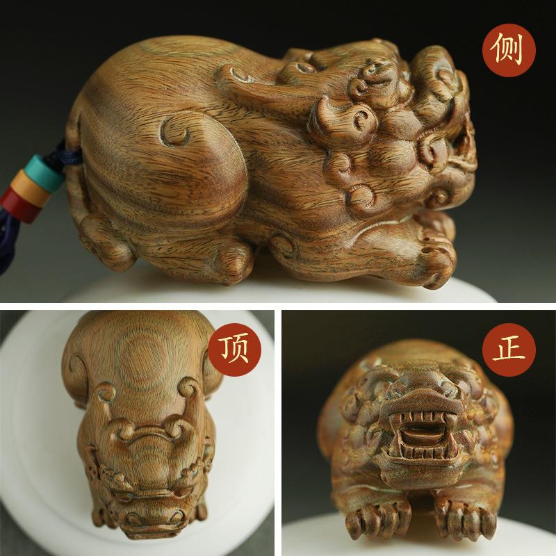 绿文檀木大玩貔貅手把件盘件玩玩男士随BJ001身把物件摆创意坠饰