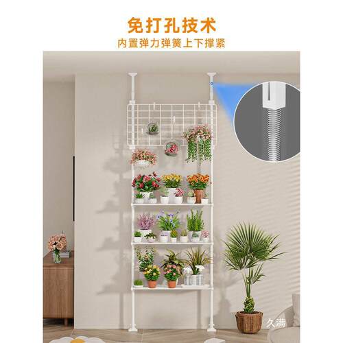 多肉花架置物架架阳台层顶天内立地客架厅支撑杆展示室植物摆tj#l