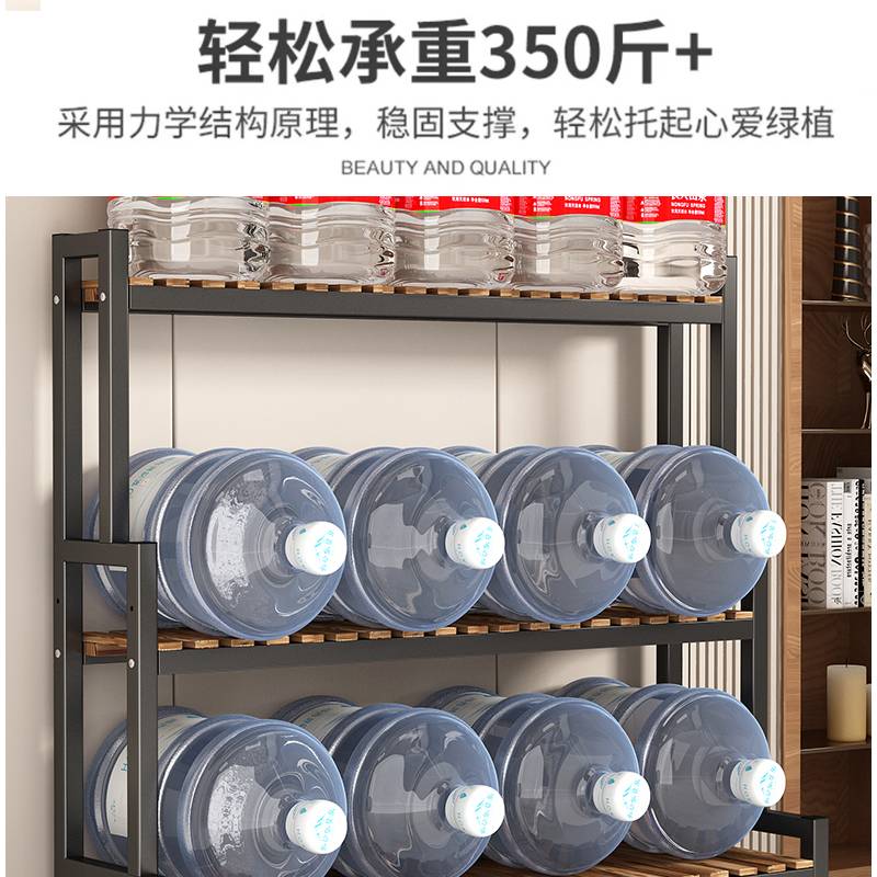 花架置物架阳台花架子客厅落地式铁艺实木质多层植物多肉花盆申恒