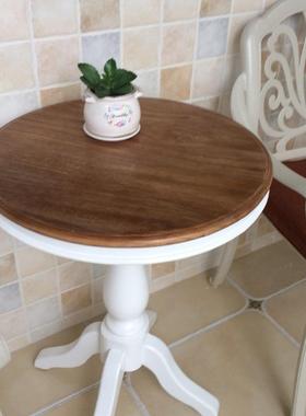 3Y欧式法式古美边式乡村复旧松TMZC1897木小圆做桌角几几全实木餐