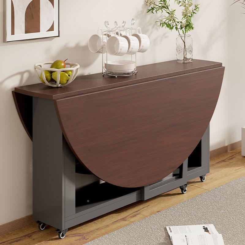 叠餐桌家用动小户型可折叠吃桌子简约餐厅简易饭饭桌AIB折可移大