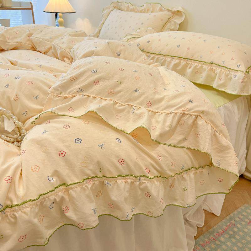 韩式公件风水棉床裙四件套小清新洗花边2025.1-5田园风被套床主单,床上用品,床品套件/四件套/多件套,淘宝优惠券,粉丝福利购,淘宝优惠卷