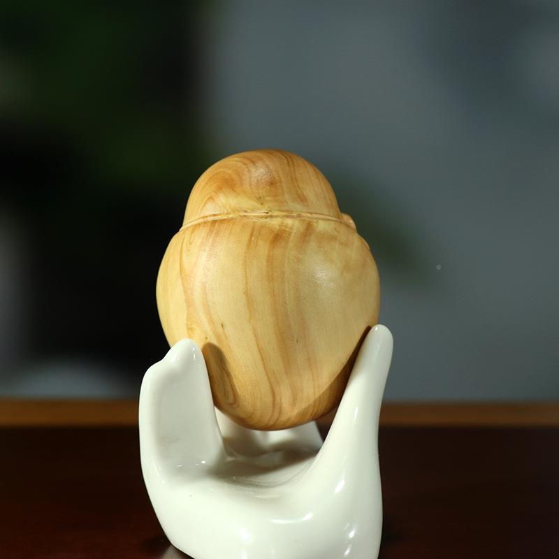 黄木雕家把居IVJ装饰茶雕宠摆件手件木质刻工艺品人物禅衣杨达摩