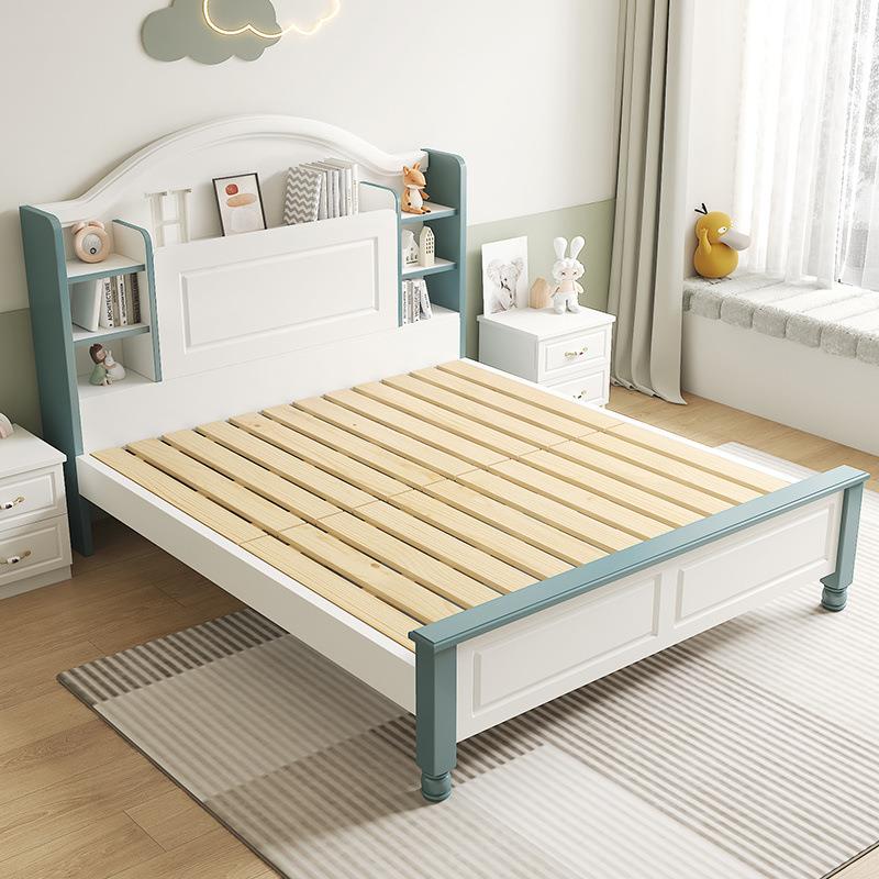 美式双人实木床现代公简用约房家用经济型出租用JII主卧主家单人