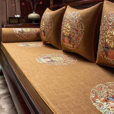 新中式沙罗垫发坐SIL垫汉床套罩实木椅家具沙滑发垫防子