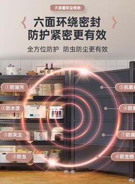 房置物架落地能多IXW层防尘收纳柜微波家用餐炉边柜多功橱厨柜储
