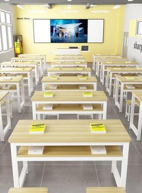 一式体13705习学习桌组合学补加习桌长条极简厚课桌椅书桌学生双