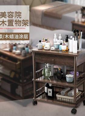 AL100357车车院小推置物架甲收纳车多美功能实木美发工具推车