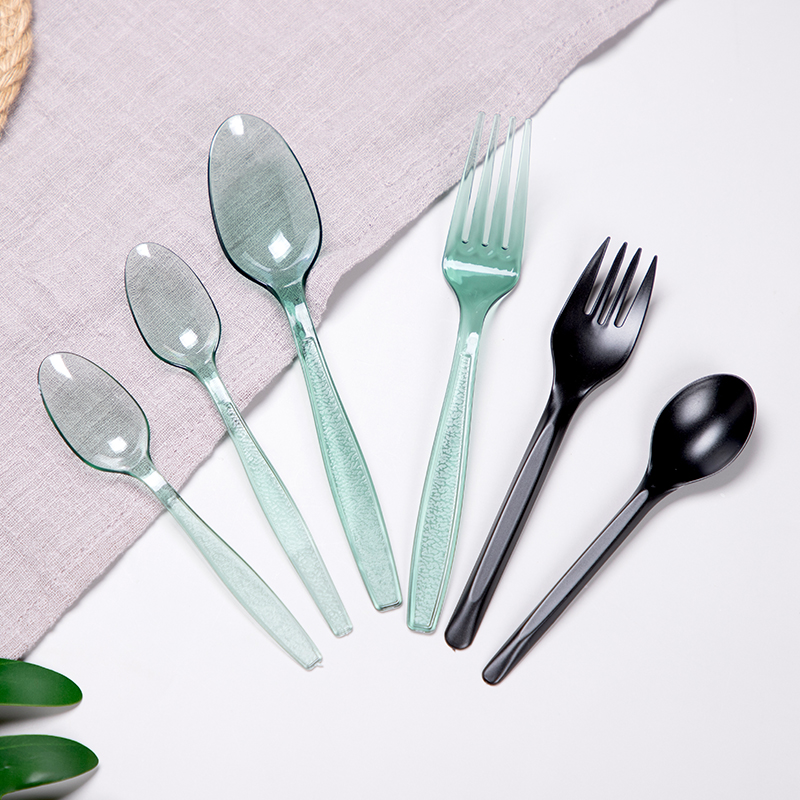 喇叭花一次性塑料水果叉子长柄勺子蛋糕食品外卖沙拉喜茶单只包装