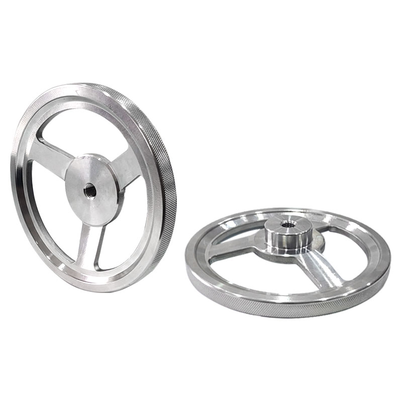 304不锈钢手轮圆形螺纹孔外缘滚花定制