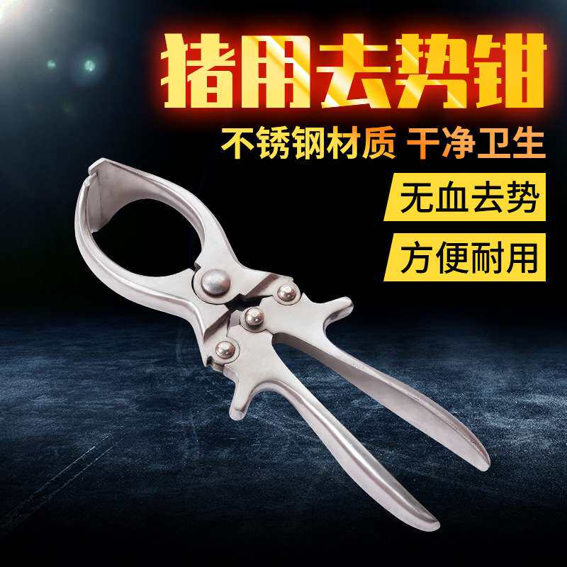 不锈钢猪用不锈钢无血去势钳 阉割骟猪工具钳 小动物去势夹蛋钳