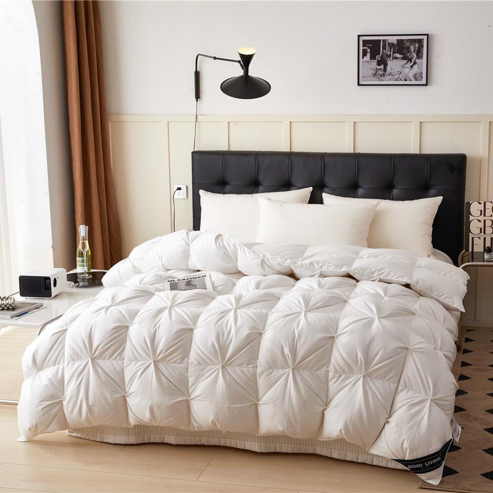 秋冬季轻奢款妞花工艺95白鹅绒被轻盈贴身保暖透气高端羽绒被芯