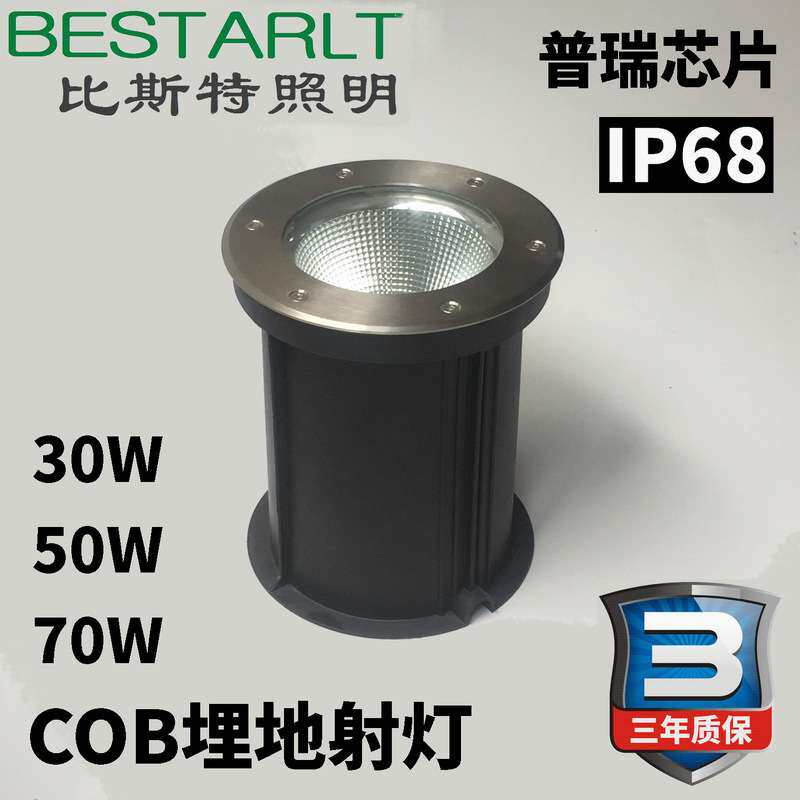 COB地埋灯埋地灯50W70W小角度埋地射树灯照树灯50W聚光地埋灯