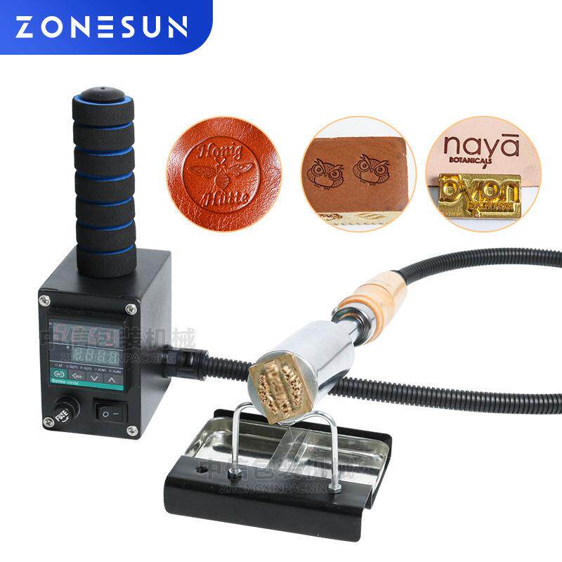 ZONESUN便携式线控烙印机手持烫印木头皮革纸铜模logo小型烫金机