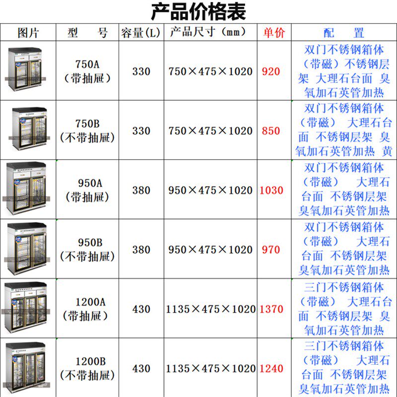 邦祥大理石面消毒柜包厢茶水柜酒吧柜酒店餐厅商用立式消毒碗柜
