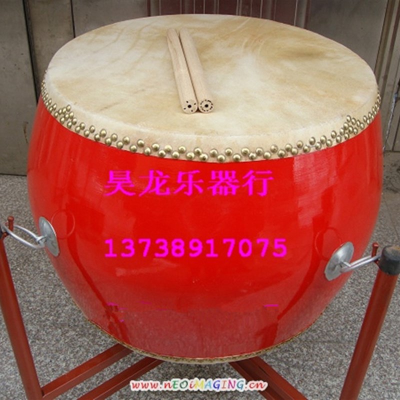 实体乐器店铺f河南18寸堂鼓大鼓红鼓60CM大鼓连架子热卖精品