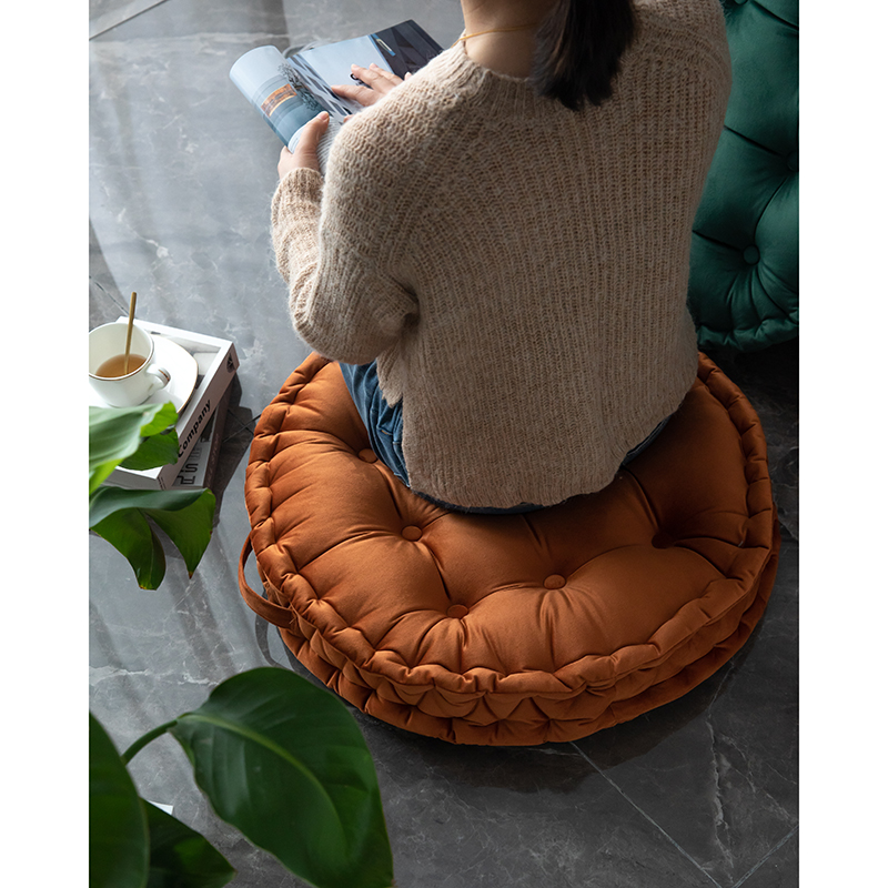 时尚现代客厅蒲团大尺寸木地板打坐垫飘窗垫纯色简约Y轻奢坐垫毛