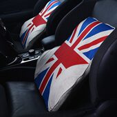 汽车腰靠靠垫腰枕靠背腰垫护腰办公车用记忆棉四季 mini米字旗腰靠