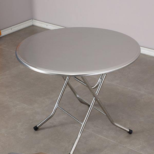 双层不锈钢折叠桌吃饭桌餐桌方桌桌子家用小户型圆形圆台80圆桌1m,住宅家具,不锈钢/PVC餐桌,淘宝优惠券,粉丝福利购,淘宝优惠卷