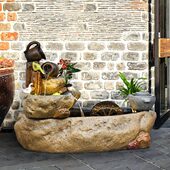 田园禅意流水客厅室内装 皇礼 日式 饰阳台喷泉景观办公室落地摆件