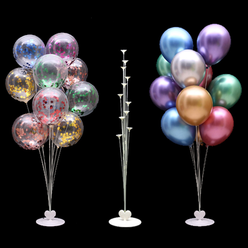 元旦圣诞节大桌飘支架气球一束撑起气球亮片生日结婚路.引地飘立