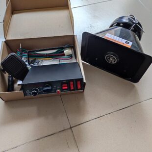 12v24v车载有线200w报警器汽车扬声器喊话主机警报改装 高清喇叭
