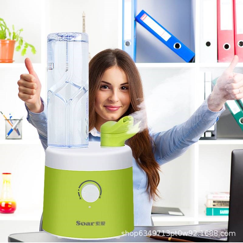 索爱加湿器家用静音卧室办公室桌面小N型矿泉水瓶空气空调