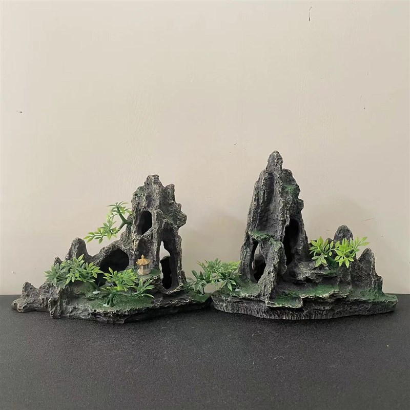 鱼缸造景假山套餐装饰水草石头小型摆件水族N箱布景内饰造景石全