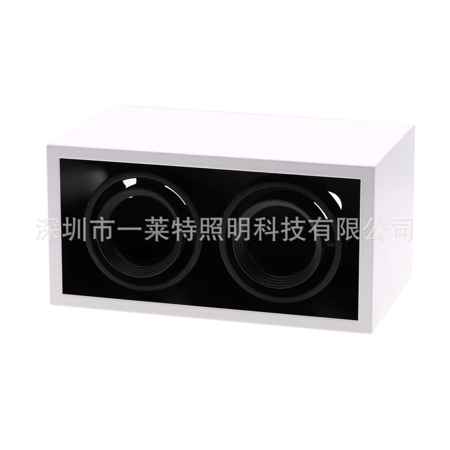 格栅灯外框卡灯杯款双头黑白支架明装方形MR16GU10免开孔射灯套件