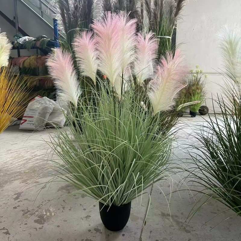 仿真狗尾巴草垛草堆景观制作假草绿草软装道具草丛团草芦苇草大花