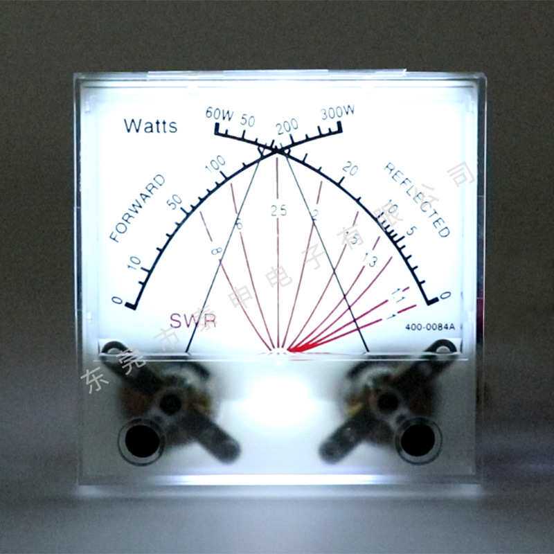 驻波表头无线电台发射机带背光SWR Watt Meter 双针60/300W功率表