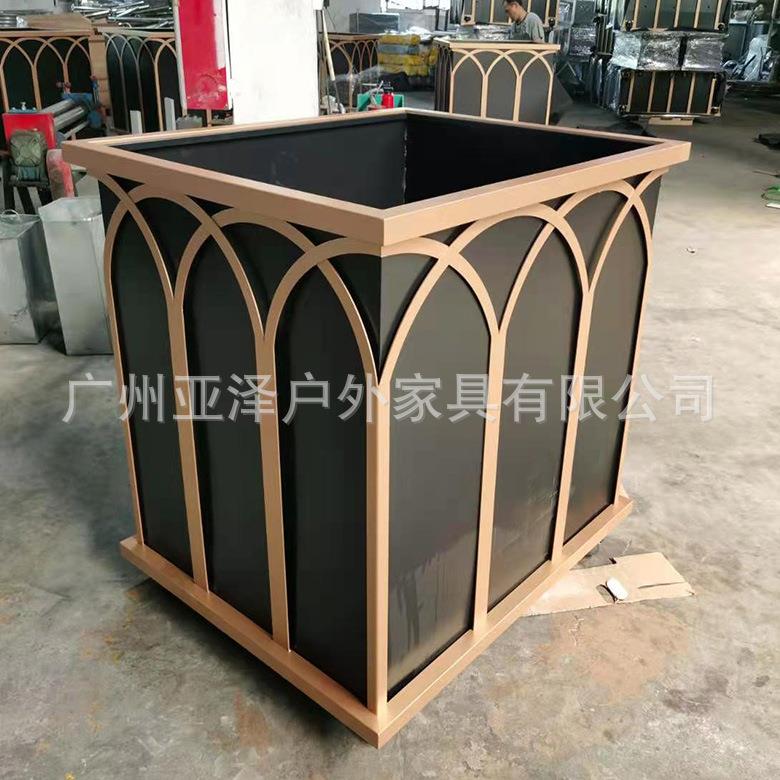 厂家定制写字楼酒店大堂广场景点烤漆组合不锈钢花盆花钵花箱花器