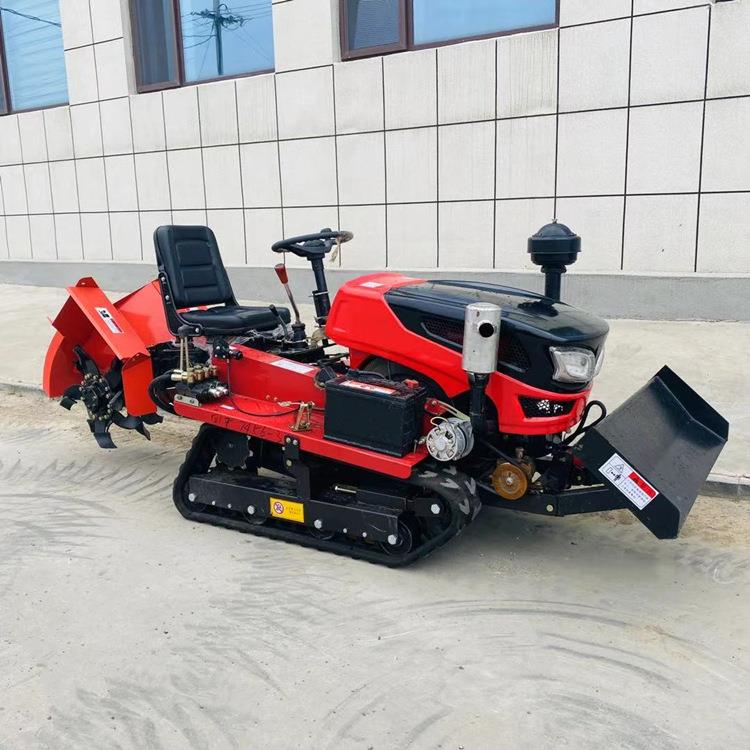 履带式田园管理机微耕机旋耕开沟机果园柴油施肥除草机山东适用
