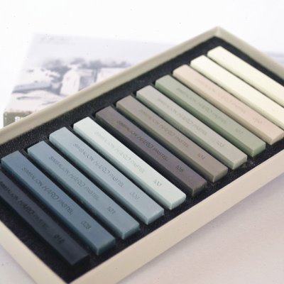 台湾雄狮色粉12色素描用粉彩 SP-12S色粉笔粉彩棒 色粉棒 荧光色