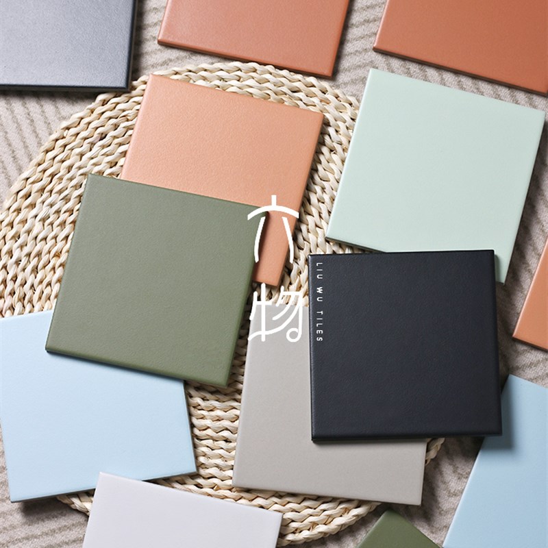 中古风覆古纯色小i方砖150x150 法式卫生间厨房民宿咖啡店哑光地