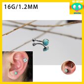 rook CC猪弟家 anti 18G 水波纹澳宝opal炫彩澳宝内螺纹耳骨 16G