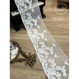 进口法蕾10.5cm宽细腻柔软蕾丝花边leavers lace服装手工娃衣辅料
